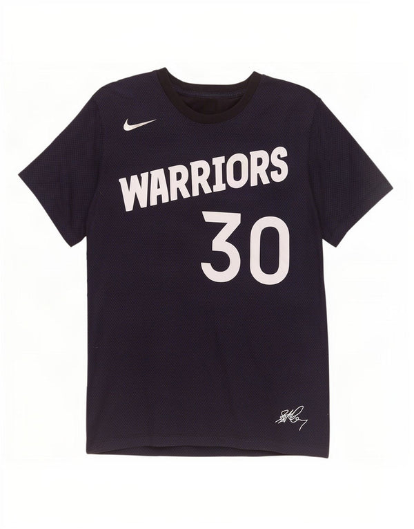 Nike Mens Warriors Graphic Camiseta Top Pequeño Azul Marino Manchado Algodón