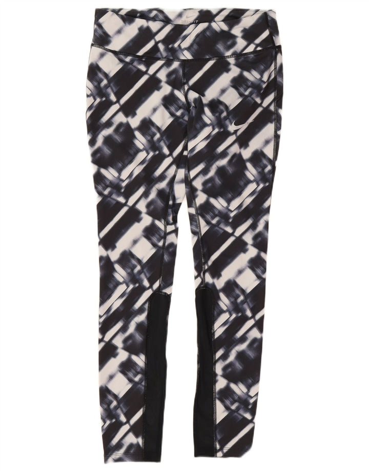 Nike Leggings Dri Fit para mujer UK 12 Mediano Azul marino Geométrico Poliéster