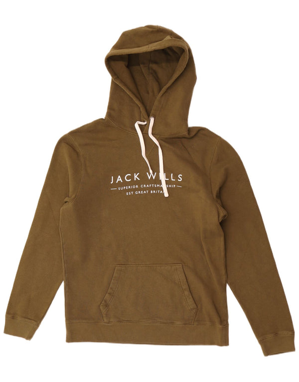 Jack Wills Jersey con capucha gráfica para hombre de algodón caqui grande