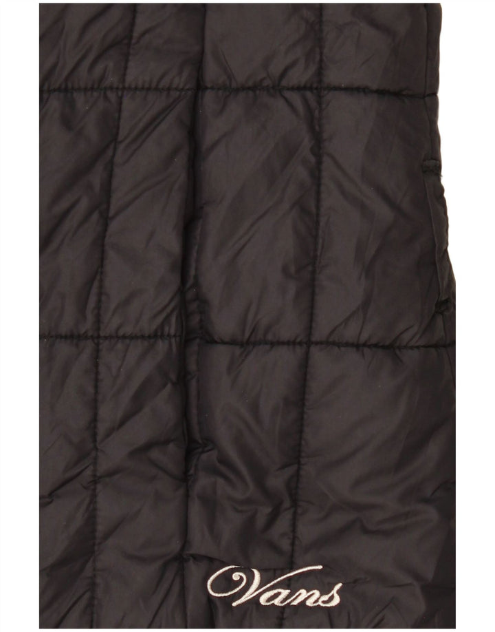 Vans - Chaqueta acolchada con capucha para mujer, talla 40, color negro
