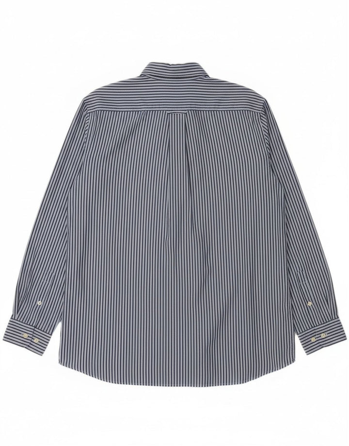 Camisa Gant Regular Fit De Algodón A Rayas Azul Medio |