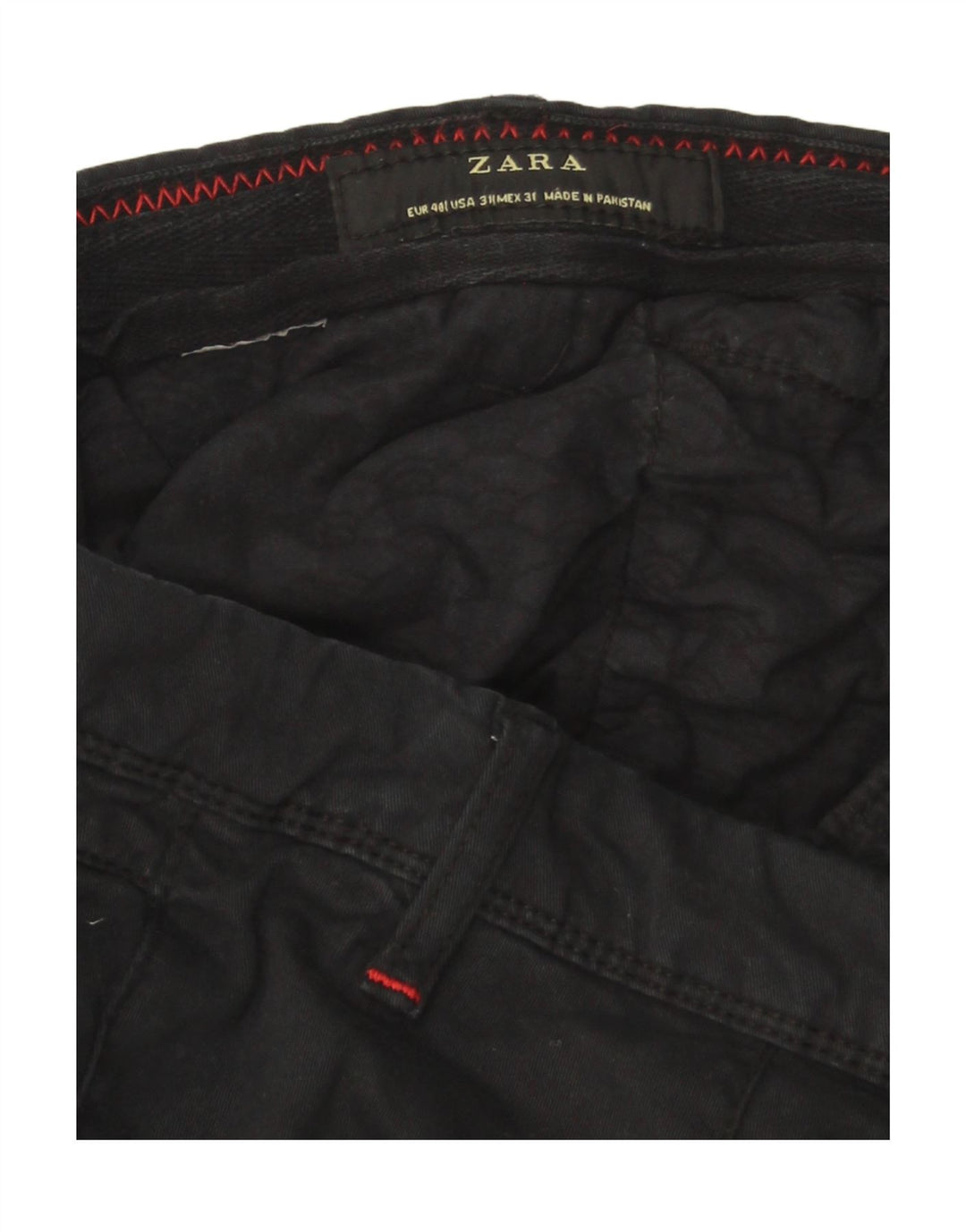 Zara Mens Slim Chino Pantalones EU 40 Medium W31 L30 Negro