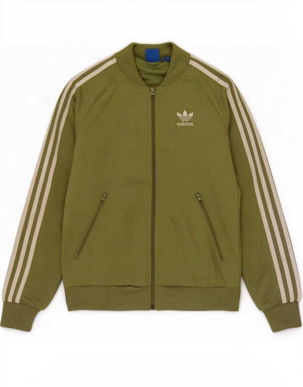 Adidas Mujer Gráfico Chándal Top Chaqueta UK 8 Pequeño Verde Poliéster