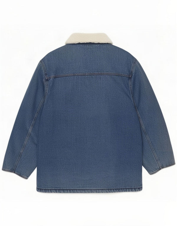 Chaqueta vaquera vintage Sherpa Duffle para hombre UK 38 Algodón azul medio