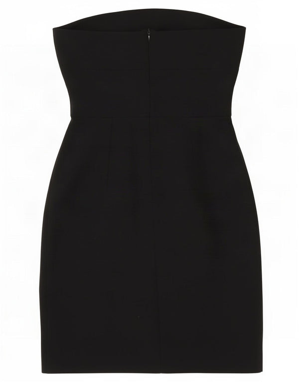 Zara Vestido Sin Tirantes Para Mujer UK 8 Small Poliéster Negro