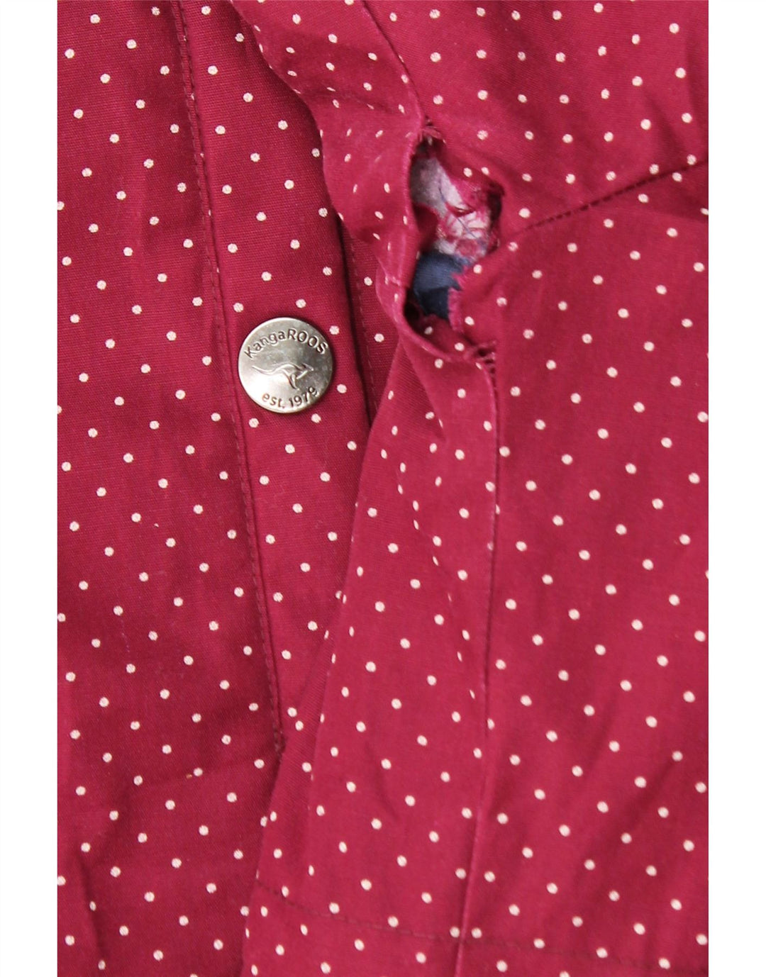 Kangaroos Abrigo cortavientos con capucha para mujer UK 40 XL Poliéster con manchas granates