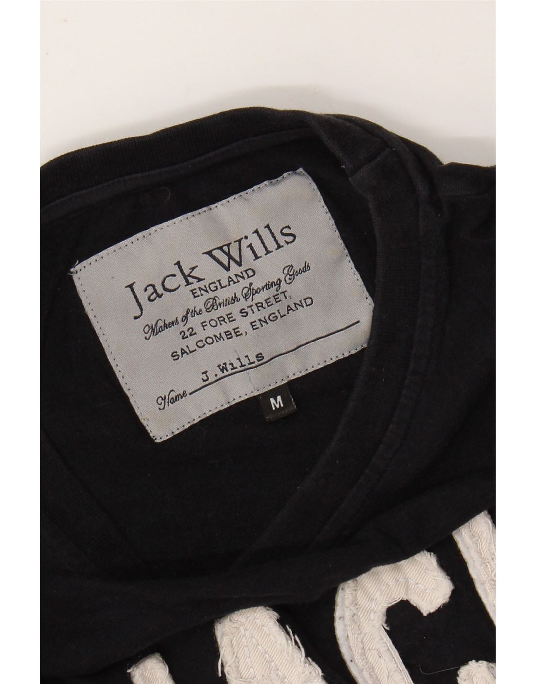 JACK WILLS Camiseta gráfica para hombre Top Medium Black Cotton