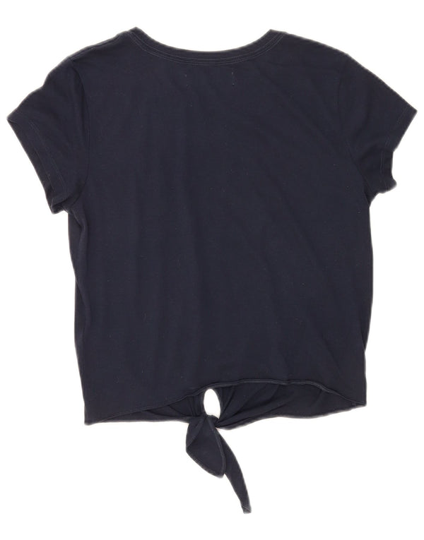 Abercrombie & Fitch Camiseta corta con gráfico para mujer Top UK 10 Small Azul marino