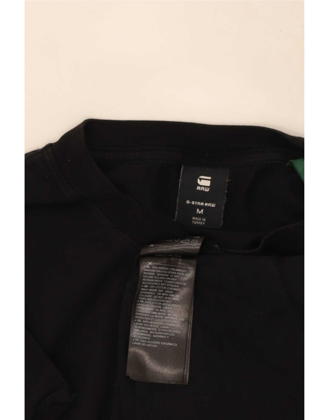 G-Star Hombre Camiseta Gráfica Top Mediano Algodón Negro