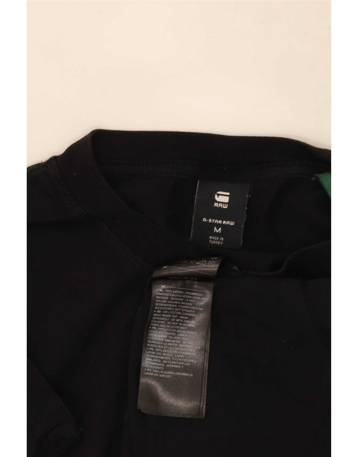 G-Star Hombre Camiseta Gráfica Top Mediano Algodón Negro