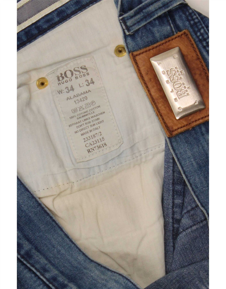 Vaqueros Hugo Boss Hombre Rectos W34 L28 Algodón Azul