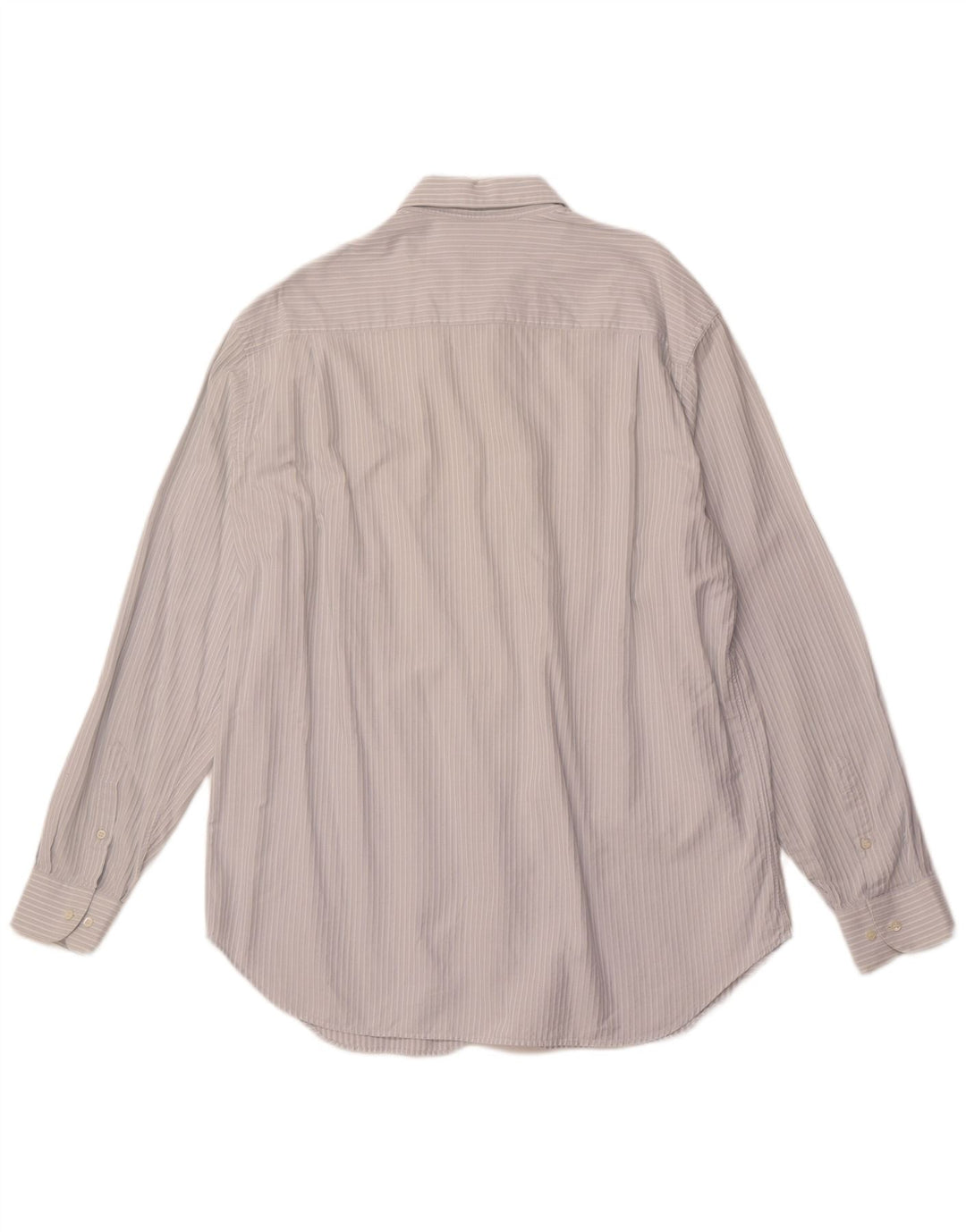 ARMANI COLLEZIONI Camisa Hombre Talla 44 17 1/2 XL Algodón Rayas Azul