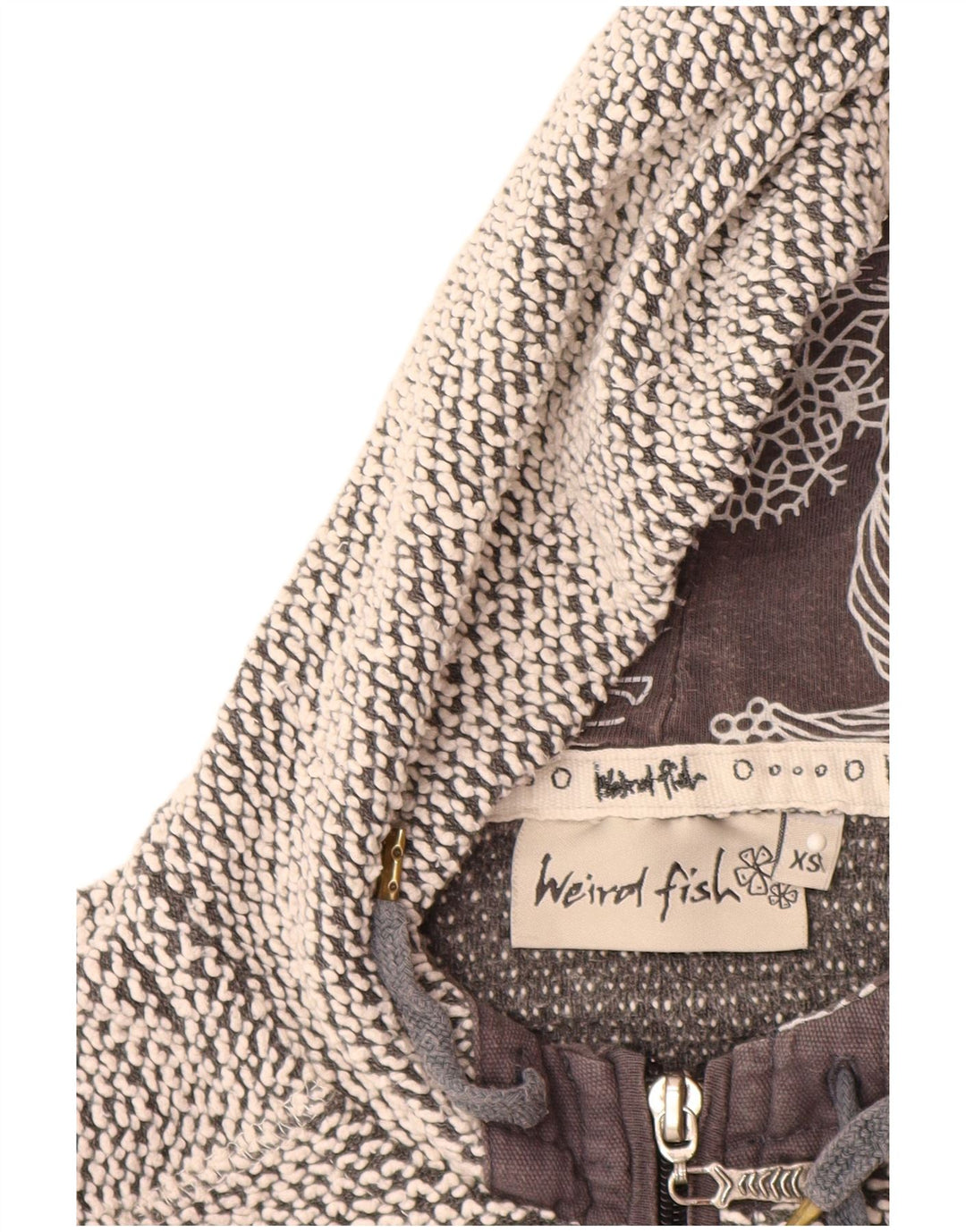 WEIRD FISH Suéter con capucha y cremallera para mujer UK 6 XS Gris Algodón