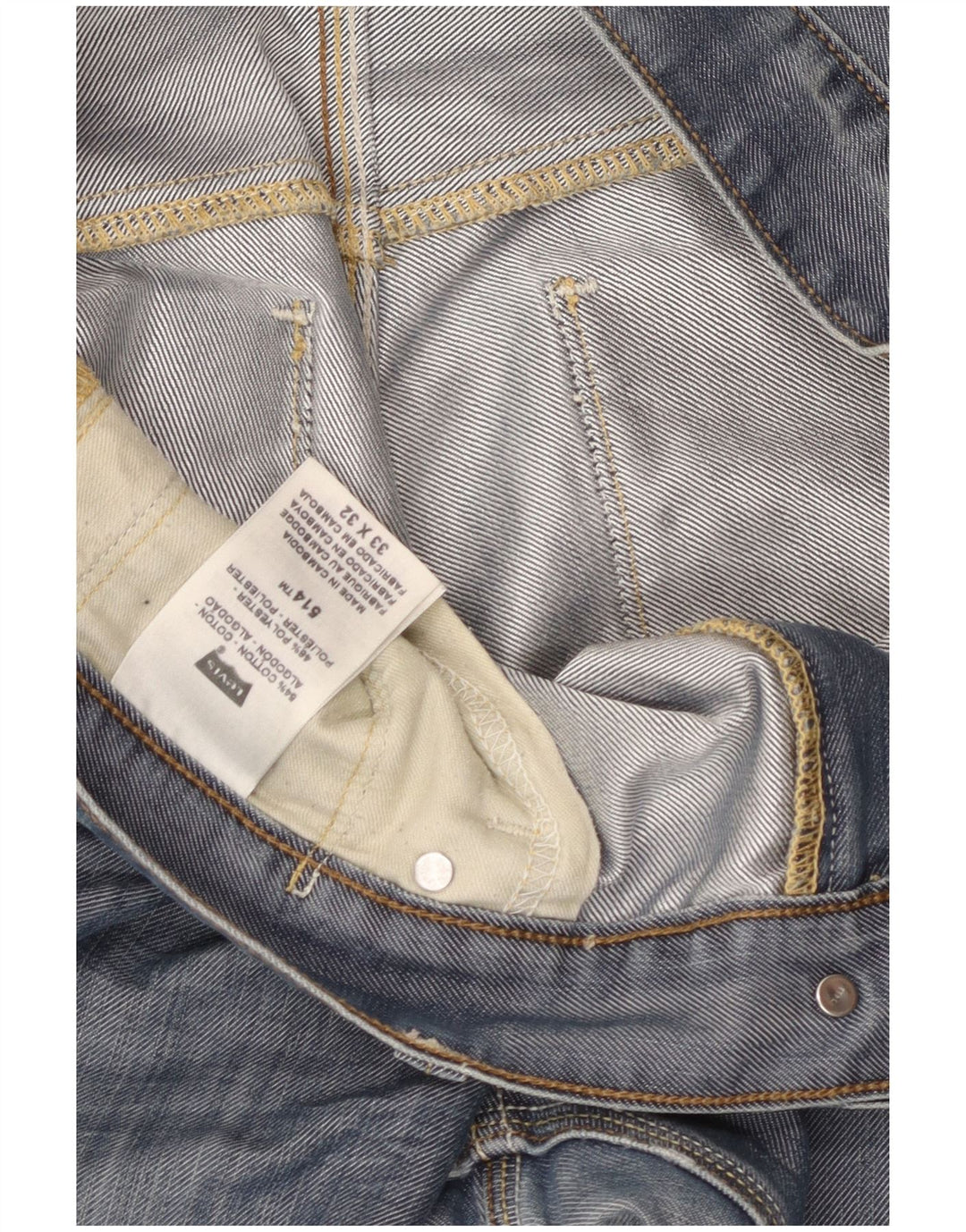 LEVI'S Jeans rectos 514 para hombre W33 L32 Algodón azul