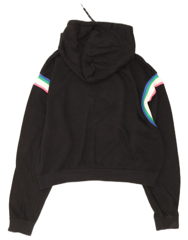 Nike Crop Graphic Sudadera con capucha para mujer UK 10 Small Black Colourblock