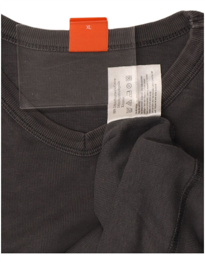 HUGO BOSS Camiseta Hombre Top XL Gris Algodón