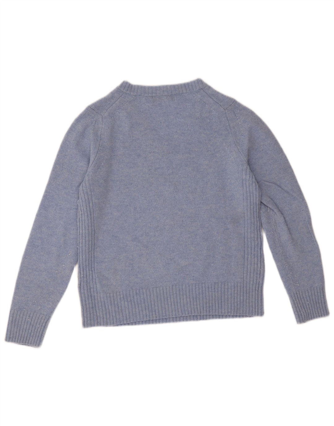 Marks & Spencer Jersey con cuello en V para mujer UK 40 Lana de cordero azul medio