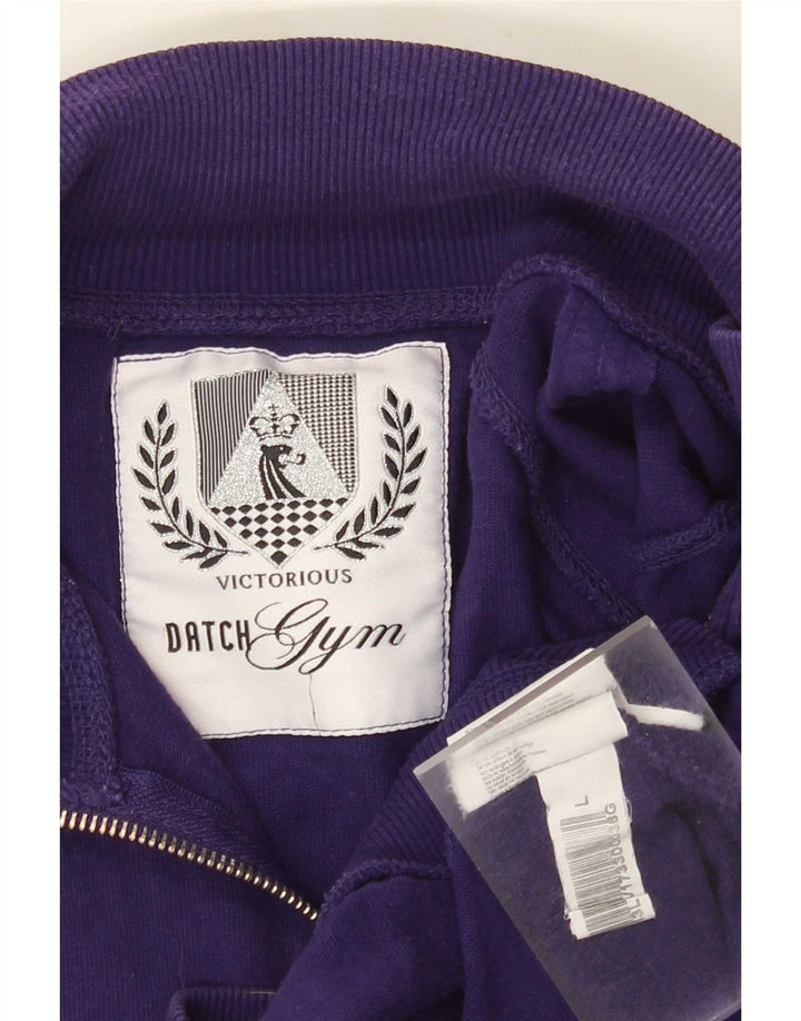 Datch Mens Graphic Chándal Top Chaqueta Grande Algodón Púrpura