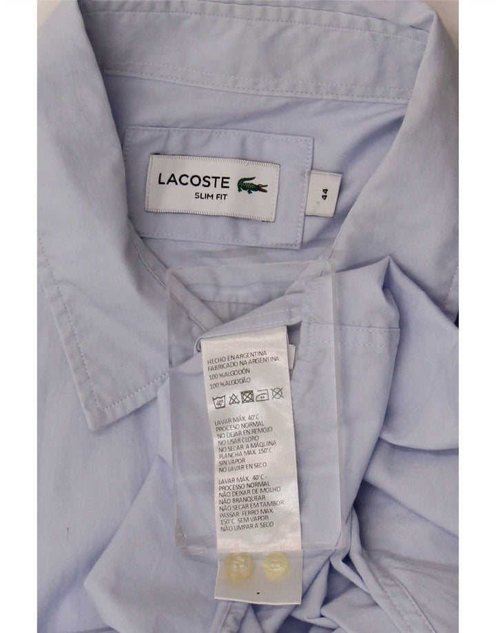 Camisa Lacoste Hombre Slim Fit Talla 44 XL Algodón Azul
