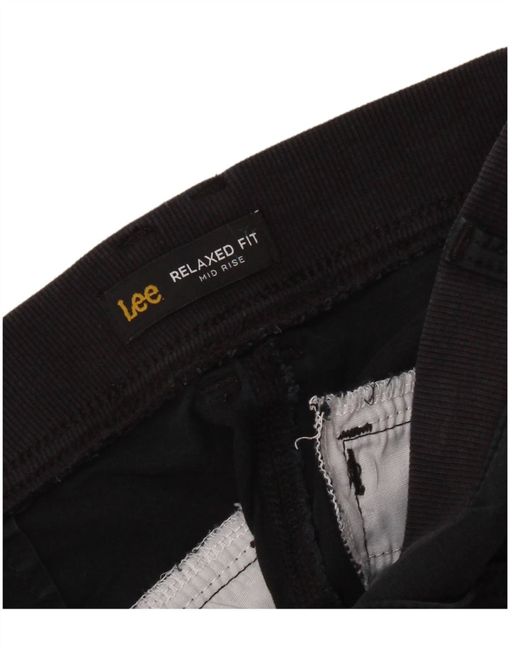 LEE Pantalones cortos cargo de talle medio y ajuste relajado para mujer W34 Grande Negro