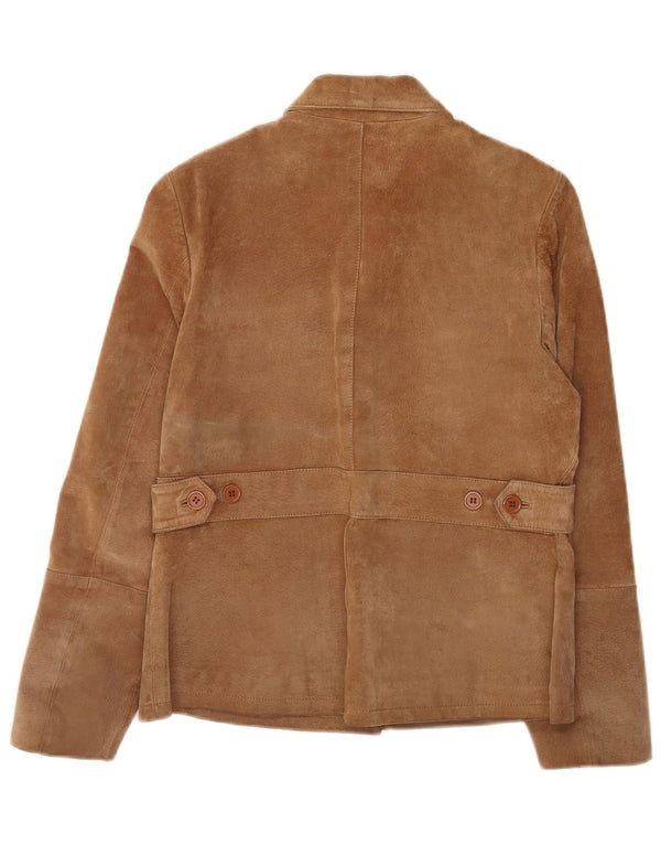 Chaqueta de gamuza para mujer con borde exterior Reino Unido 16 Cuero marrón grande