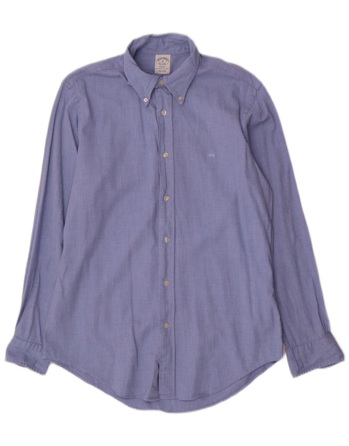 Brooks Brothers Camisa Regent para hombre de algodón geométrico azul medio