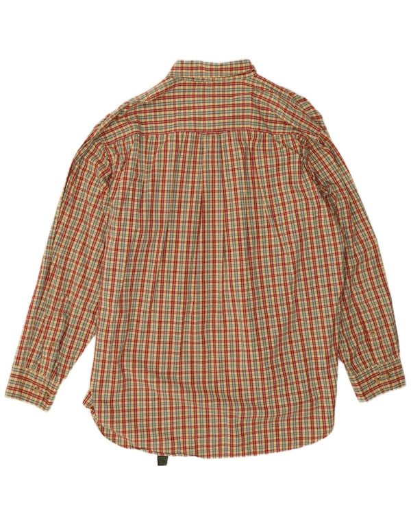 Orvis Camisa holgada para hombre XL Algodón a cuadros beige