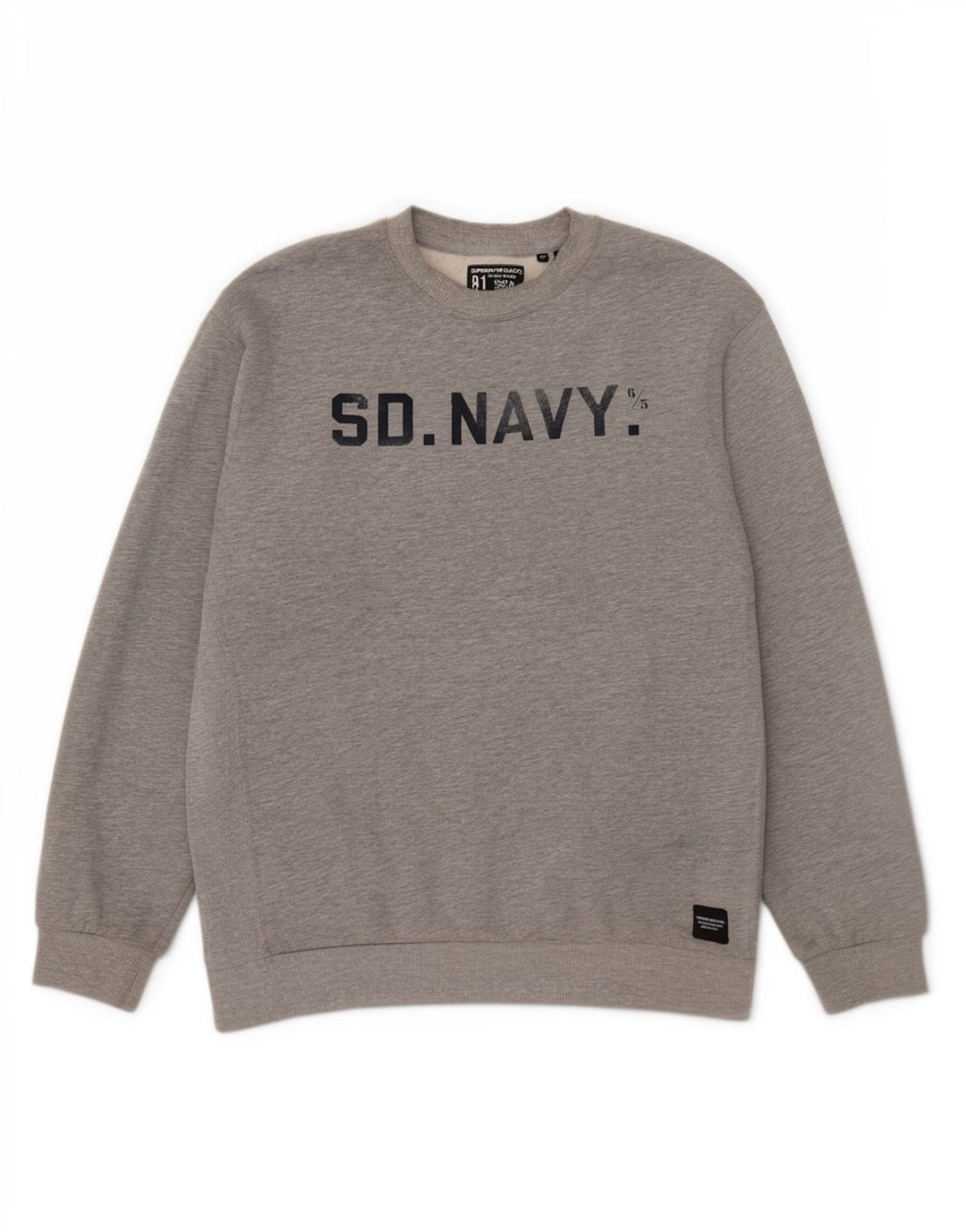 Superdry Sudadera extragrande con estampado gráfico para mujer, talla 44, algodón gris grande