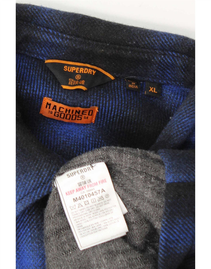 Superdry Camisa De Franela Lumberjack Para Hombre XL Poliéster A Cuadros Azul Marino