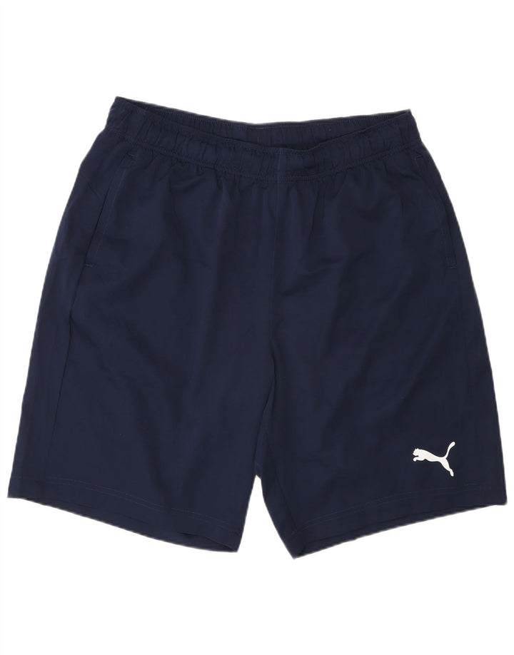 Puma Pantalones cortos deportivos para hombre grande poliéster azul marino