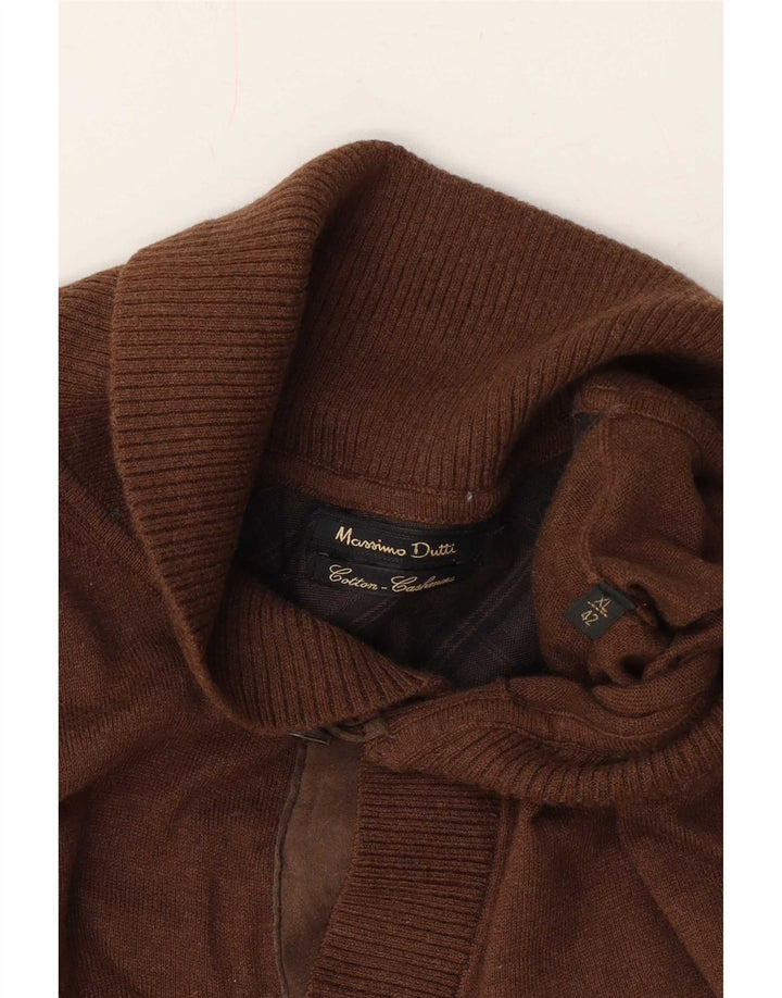 Massimo Dutti Jersey Hombre Cuello Chal XL Algodón Marrón