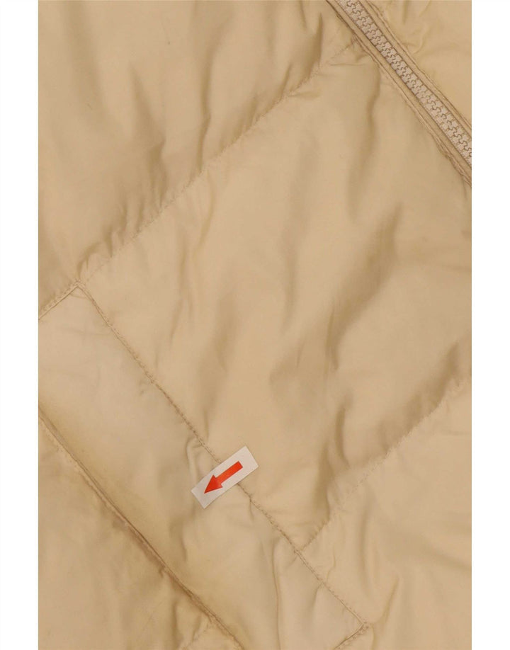 Zara Mujer Abrigo Acolchado Extragrande Con Capucha UK 6 XS Poliéster Beige