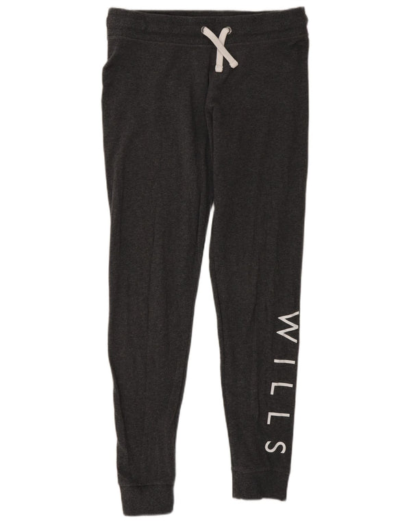 Jack Wills Pantalones de chándal gráficos para Mujer Joggers UK 10 Small Grey