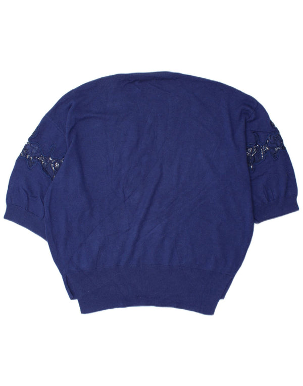 MASSIMO DUTTI Jersey extragrande con cuello redondo para mujer UK 44 Azul medio