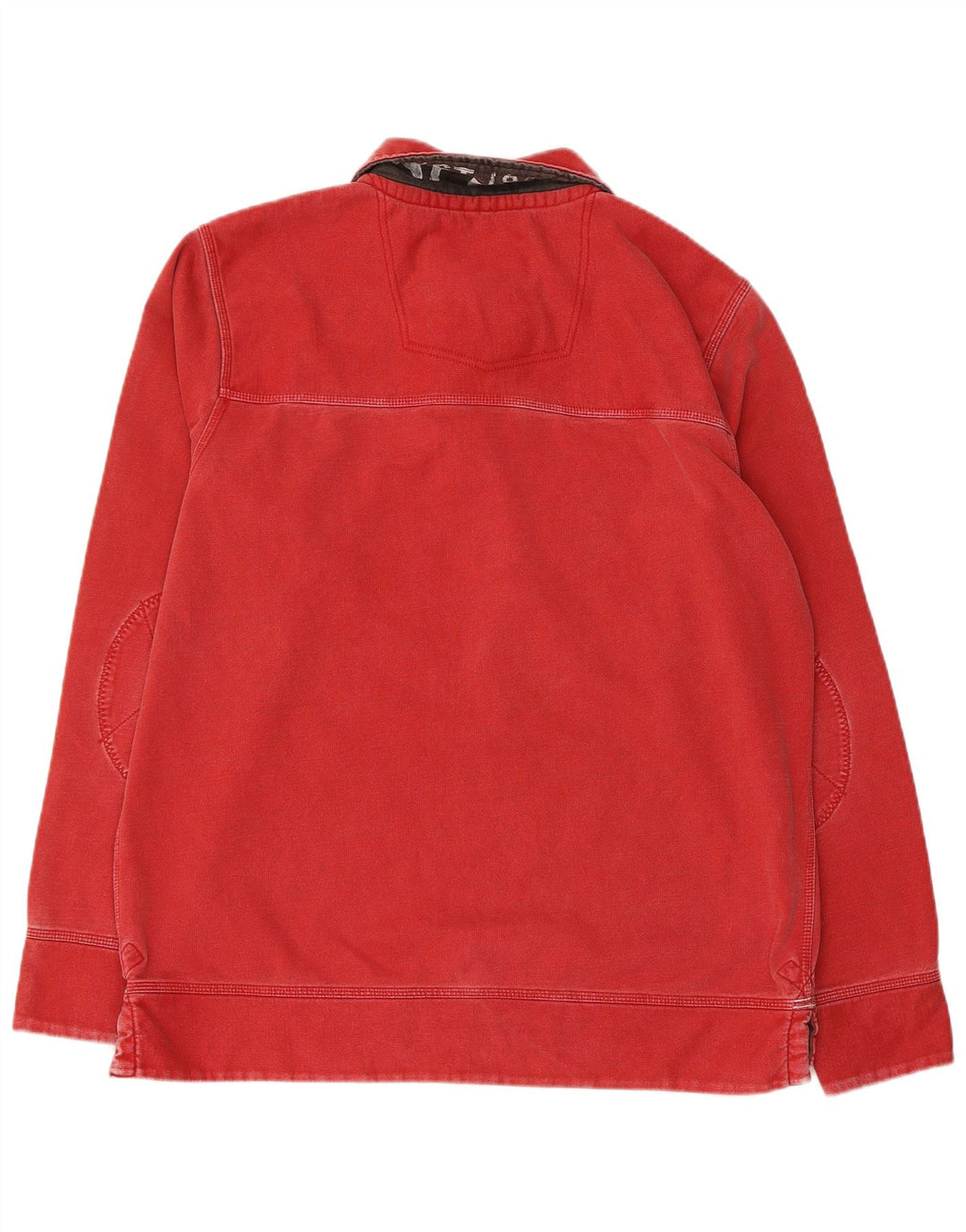 FAT FACE Sudadera con Cuello y Botones para Hombre Jersey Grande de algodón Rojo