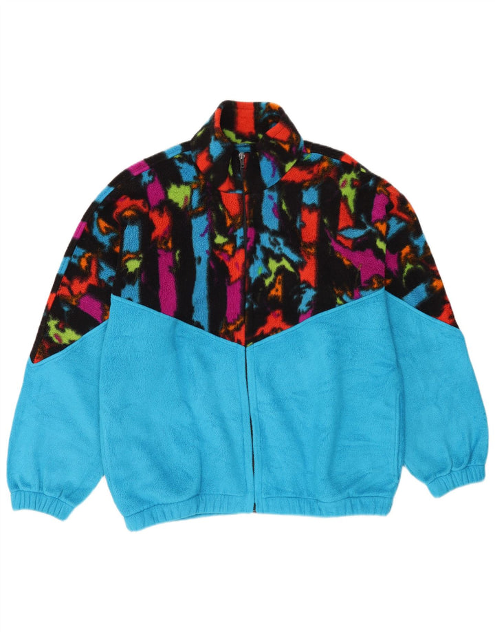 Malden Chaqueta polar para hombre Reino Unido 40 Grande Azul Geométrico Poliéster Retro