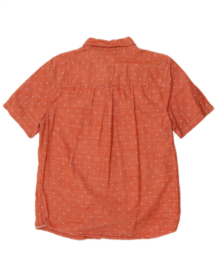 Camisa de hombre de corte regular y manga corta de Fat Face de algodón con lunares en naranja medio