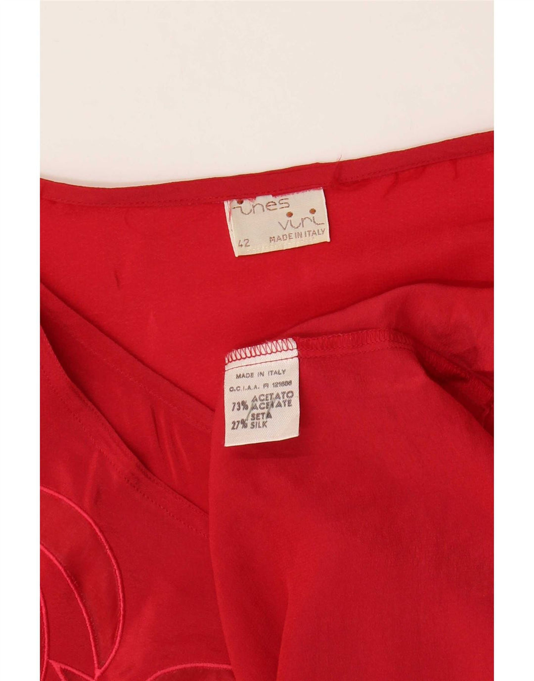 Blusa holgada vintage para mujer Top IT 42 Acetato rojo medio