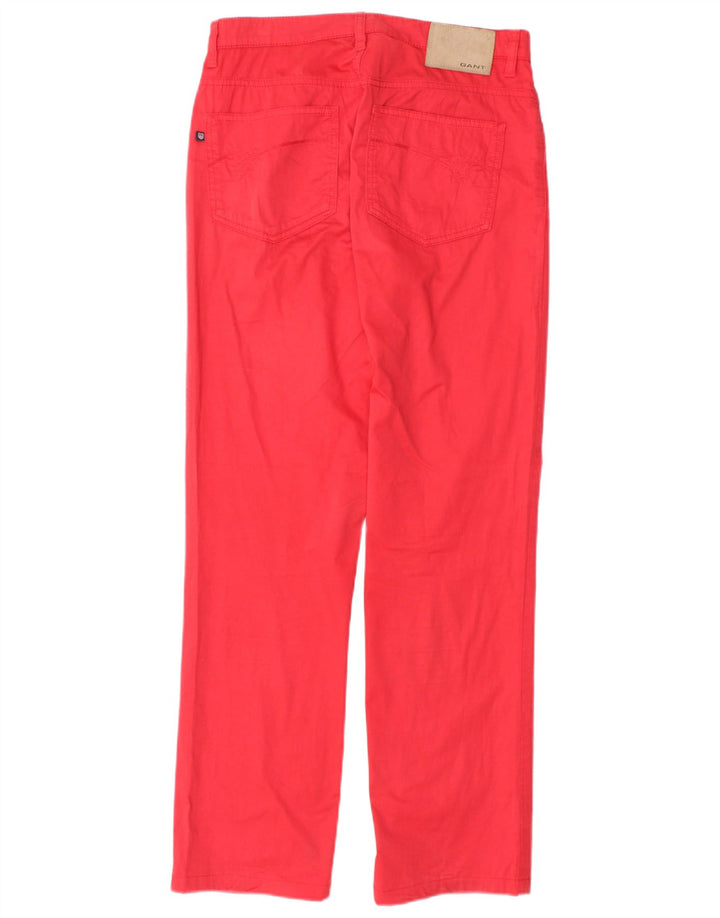 GANT Mujer Carol Regular Fit Pantalones Rectos Casuales W28 L29 Algodón Rojo