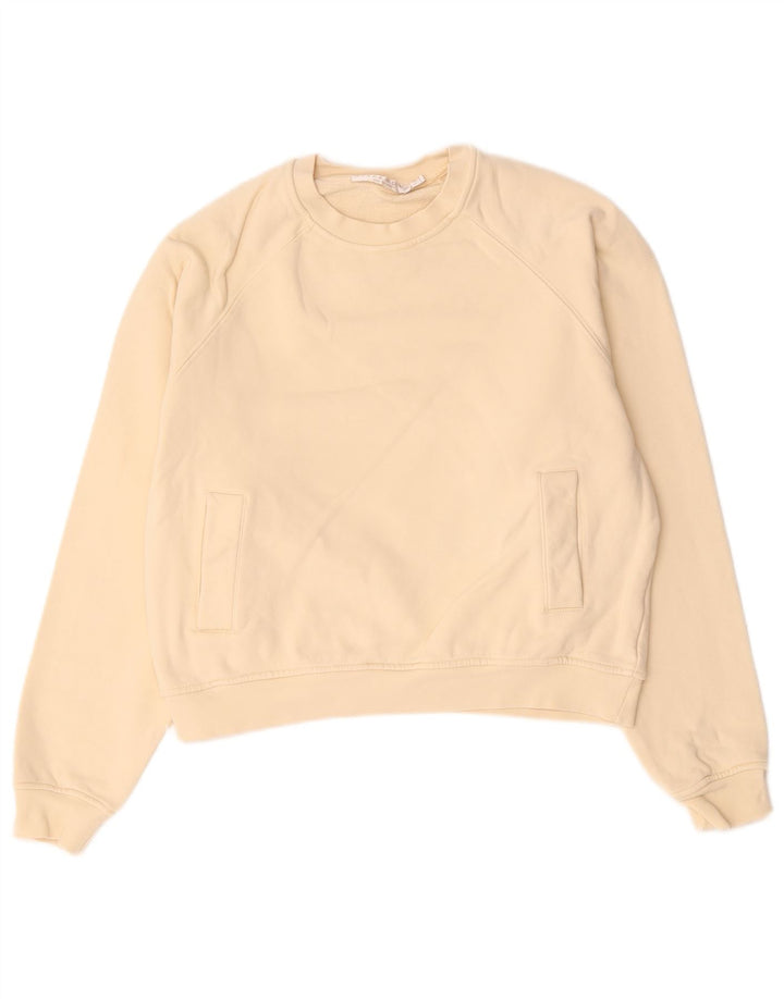 Zara Mujer Sudadera Jumper UK 44 Algodón Beige Medio