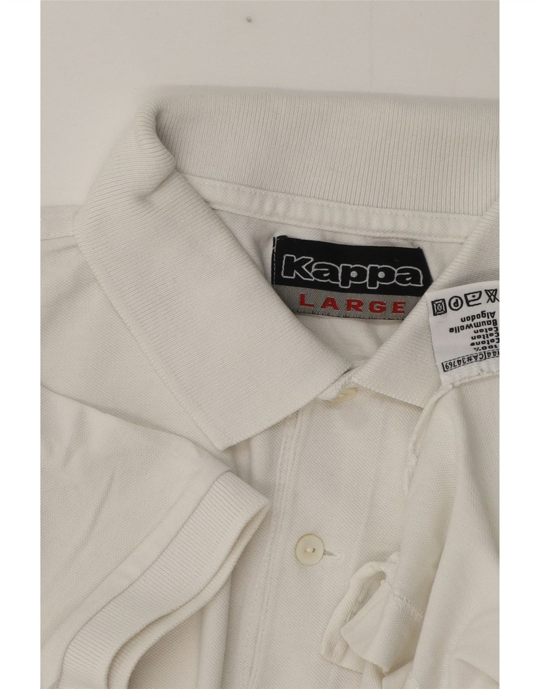 Kappa Polo Hombre Grande Blanco Algodón