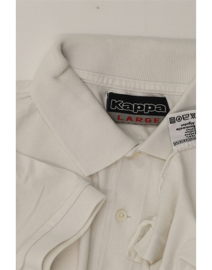 Kappa Polo Hombre Grande Blanco Algodón