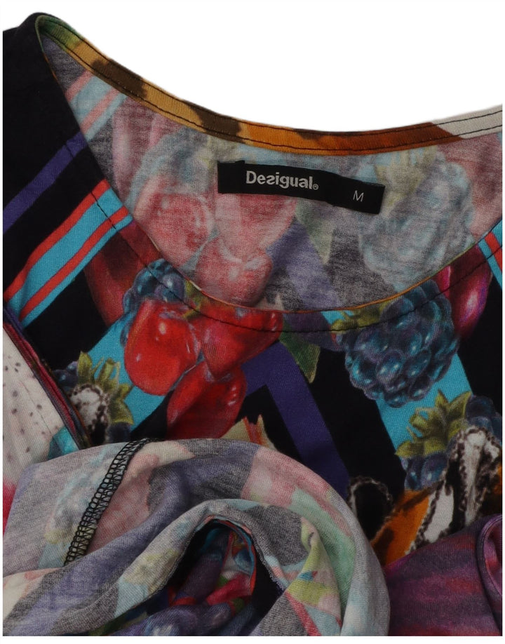 Desigual Vestido Acampanado con Estampado Abstracto para Mujer UK 40 Mediano Multicolor