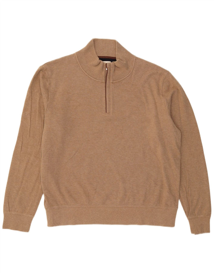 Gant Jersey con cuello y cremallera para hombre, talla 3XL, algodón beige