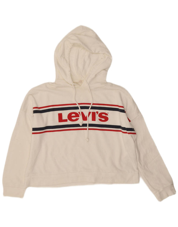 Levi's Sudadera con capucha gráfica extragrande para mujer Reino Unido 10 Small White Stripes