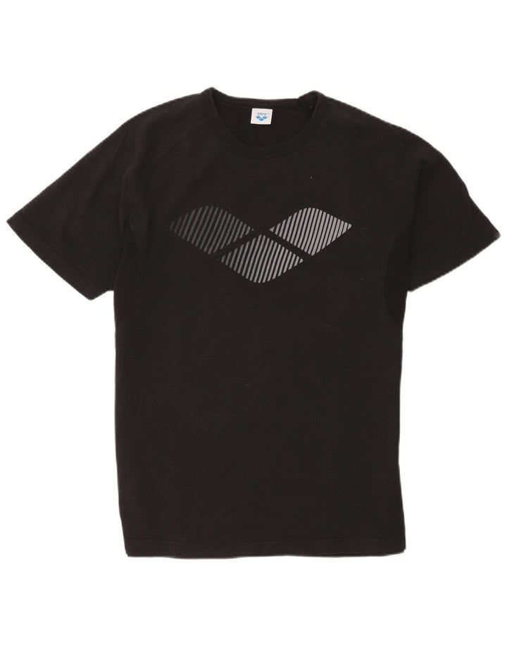 Arena - Camiseta gráfica para hombre, talla mediana, algodón negro