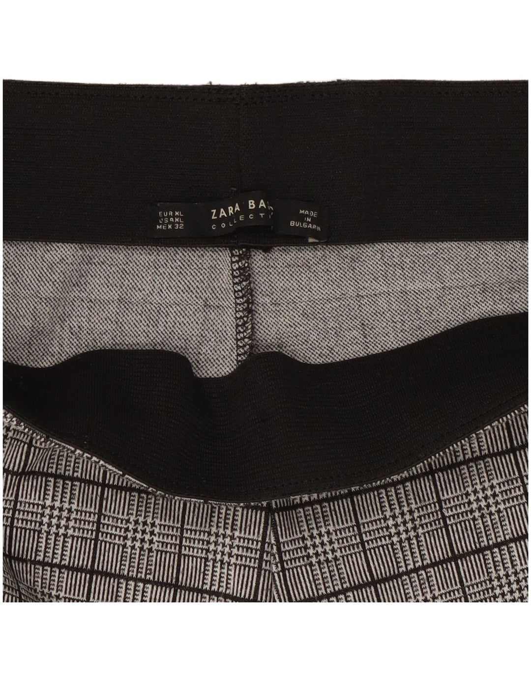 Zara Mujer Leggings ES 40 XL Gris Pata De Gallo