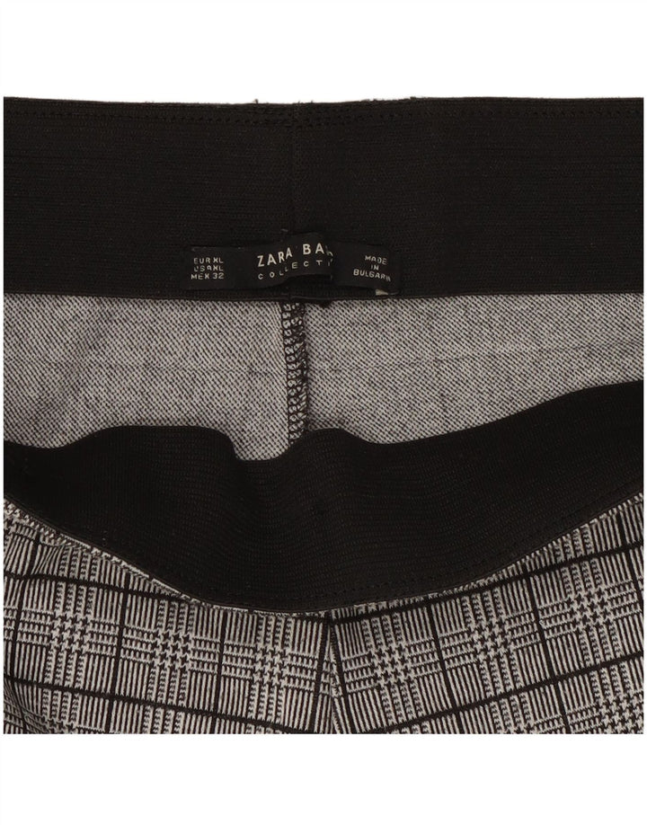 Zara Mujer Leggings ES 40 XL Gris Pata De Gallo