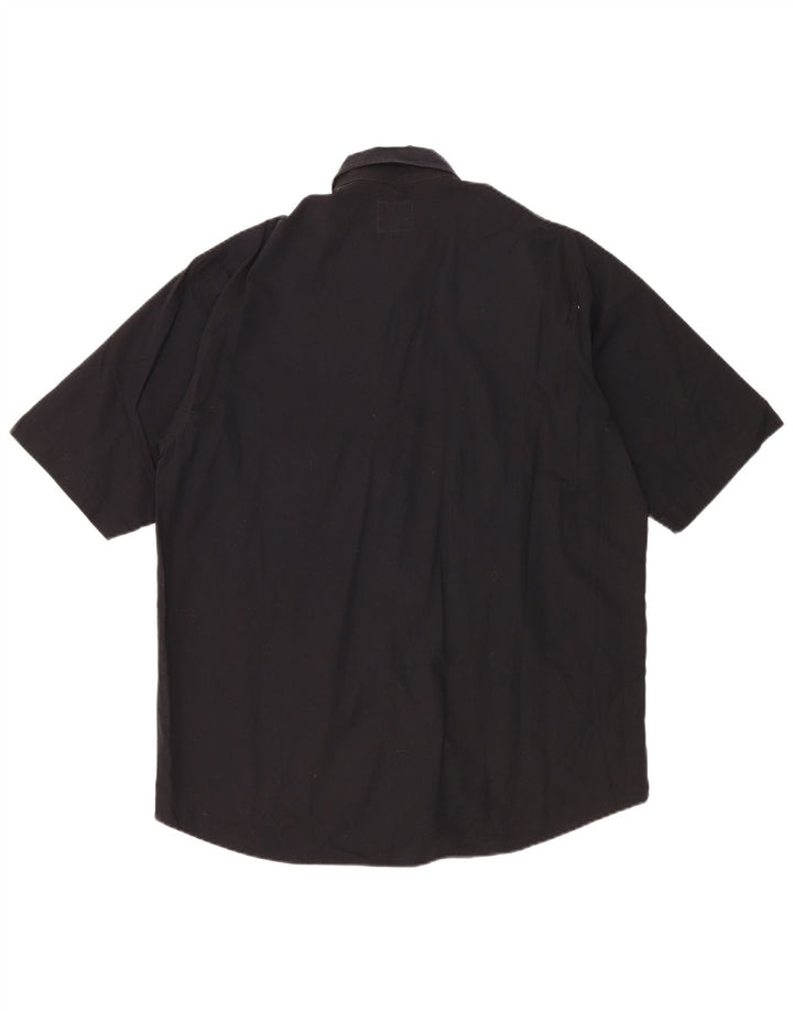 Rifle Camisa de manga corta para hombre Grande Algodón negro