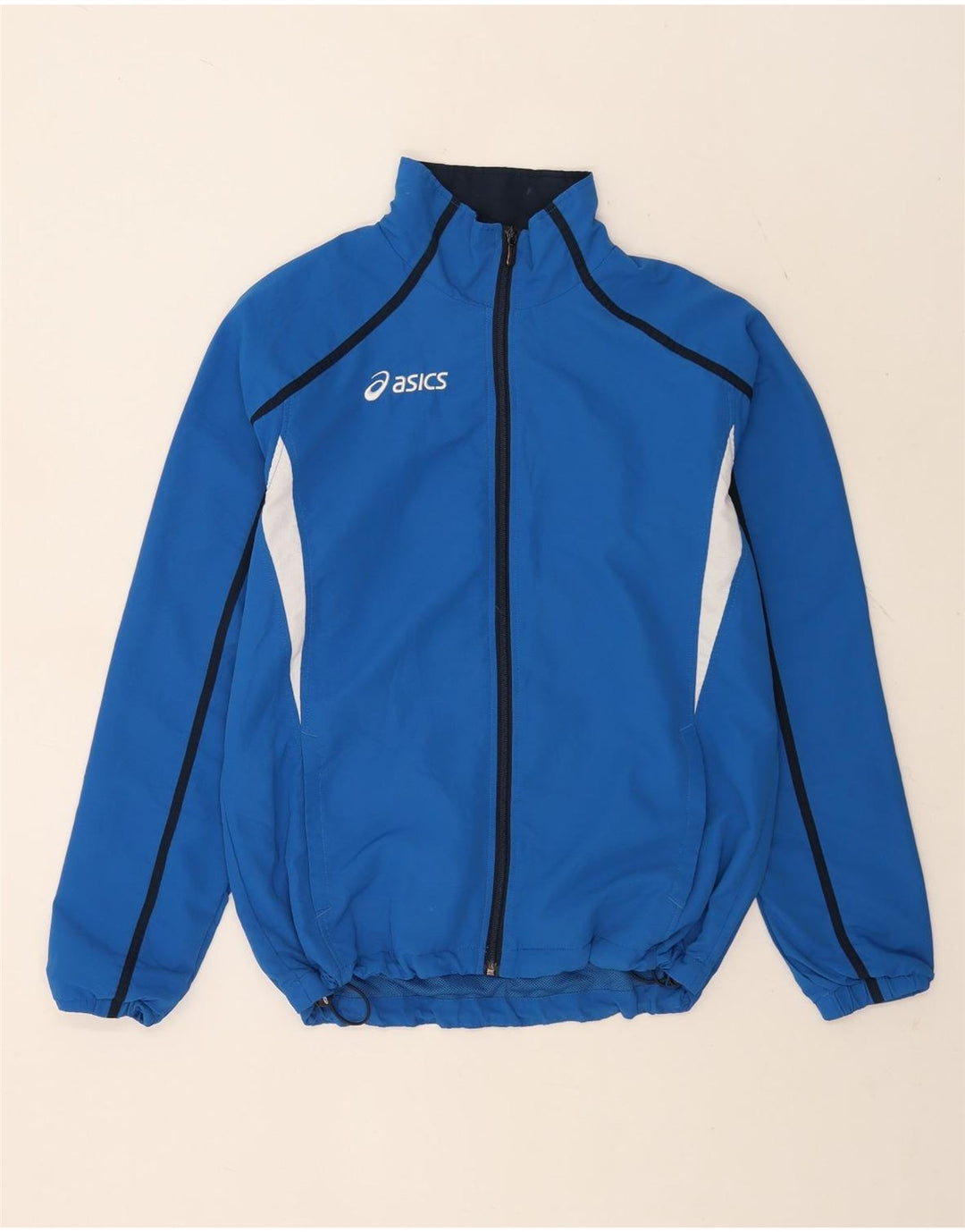 Asics Hombre Graphic Chándal Top Chaqueta Poliéster Colorblock Azul Medio
